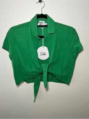 Princess Polly Emerald Green Tie-Knot Crop Top